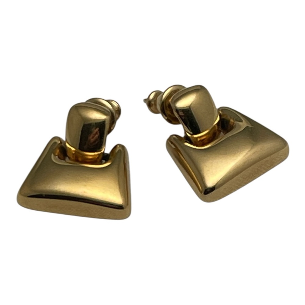 Monet Door Knocker Earrings Gold Tone Pierced Post Vintage Geometric Jewelry - Picture 3 of 6